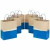 Hallmark 13" Blue And Kraft Paper 6-Pack Gift Bag