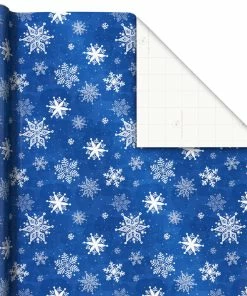 Hallmark Blue And White 3-Pack Holiday Wrapping Paper Assortment, 120 Sq. Ft. -Department Store Shop Blue and White Holiday Wrapping Paper Assortment 5JXW1256 05