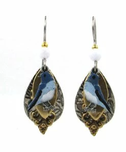 Bluebird Layered Metal Drop Earrings