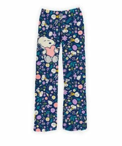 Brief Insanity Snoopy Navy Floral Lounge Pants, Medium