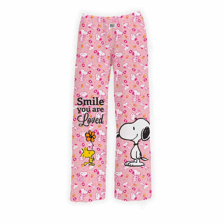 Brief Insanity Snoopy Smile Pink Lounge Pants, Small 1 Brief Insanity Snoopy Smile Pink Lounge Pants, Small