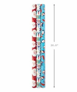 Hallmark Bright Joy 3-Pack Kids Reversible Christmas Wrapping Paper Assortment, 120 Sq. Ft. -Department Store Shop Bright Assorted Kids Reversible Christmas Gift Wrap 5JXW1030 03