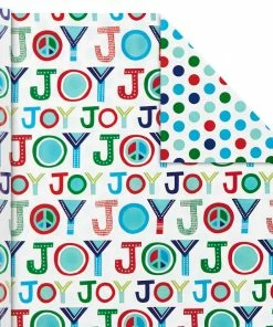 Hallmark Bright Joy 3-Pack Kids Reversible Christmas Wrapping Paper Assortment, 120 Sq. Ft. -Department Store Shop Bright Assorted Kids Reversible Christmas Gift Wrap 5JXW1030 05
