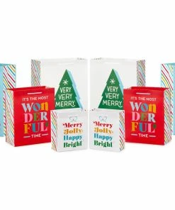 Hallmark Bright Wishes 8-Pack Christmas Gift Bags, Assorted Sizes And Designs