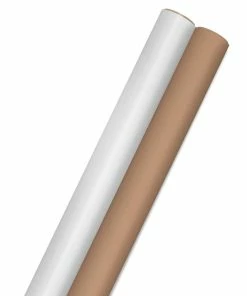 Hallmark Bulk Kraft Paper And White 2-Pack Wrapping Paper, 160 Sq. Ft. Total