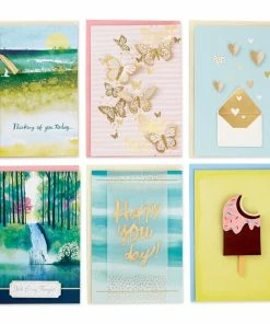 Hallmark Premium Assorted Handmade All-Occasion Cards In Leaf Print Organizer, Box Of 24 -Department Store Shop Bulk Handmade AllOccasion Cards in Storage Box 5EDX1107 04