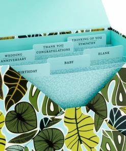 Hallmark Premium Assorted Handmade All-Occasion Cards In Leaf Print Organizer, Box Of 24 -Department Store Shop Bulk Handmade AllOccasion Cards in Storage Box 5EDX1107 09