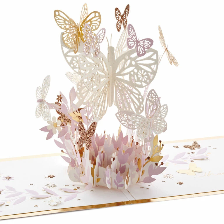 Hallmark Butterfly Bouquet Thankful For You 3D Pop-Up Thinking Of You Card 1 Hallmark Butterfly Bouquet Thankful For You 3D Pop-Up Thinking Of You Card