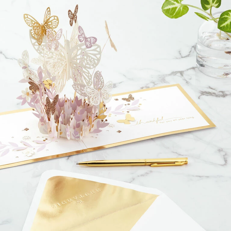 Hallmark Butterfly Bouquet Thankful For You 3D Pop-Up Thinking Of You Card 6 Hallmark Butterfly Bouquet Thankful For You 3D Pop-Up Thinking Of You Card - Image 6