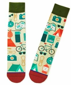 Hallmark Camping Icons Fun Crew Socks