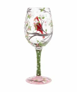 Enesco Lolita Cardinal Beauty Handpainted Wine Glass, 15 Oz. -Department Store Shop Cardinal and Cherry Blossoms Handpainted Wine Glass 6009225 03