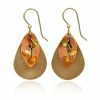 Silver Forest Cascading Stones On Layered Gold-Tone Mixed Metal Drop Earrings