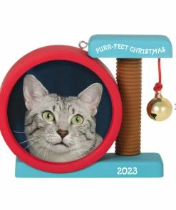 Hallmark Purr-fect Christmas 2023 Photo Frame Ornament -Department Store Shop Cat Scratcher Toy Picture Frame Keepsake Ornament 1599QGO2597 03