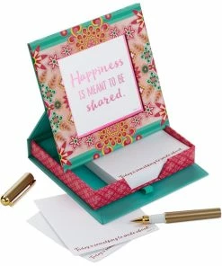 Catalina Estrada Pink And Teal Flowers Memo Holder With Pen And Frame