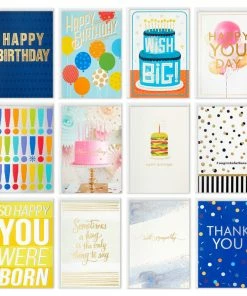 Hallmark Colorful Classic Boxed All-Occasion Cards Assortment, Pack Of 12