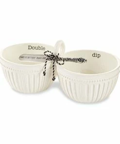 Mud Pie Double Dip Bowl And Spreader, Set Of 2