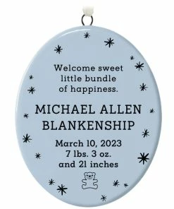 Hallmark Ceramic Personalized Ornament—Vertical Oval
