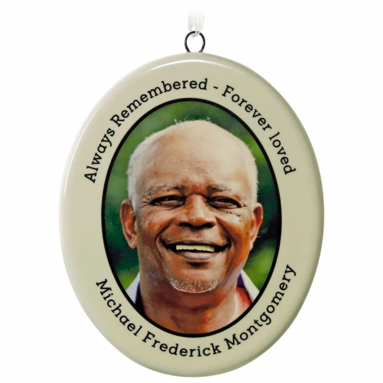 Hallmark Ceramic Text And Photo Ornament—Vertical Oval 1 Hallmark Ceramic Text And Photo Ornament—Vertical Oval