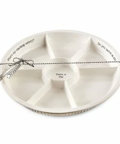 Mud Pie Veggie Dip Serving Tray And Tongs, Set Of 2