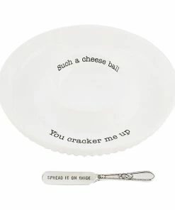 Mud Pie Cheese Ball Serving Tray And Spreader, Set Of 2