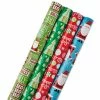 Hallmark Christmas Cheer 4-Pack Reversible Wrapping Paper Assortment, 150 Sq. Ft.