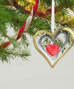 Hallmark Our Christmas Together 2023 Metal Ornament -Department Store Shop Christmas Together Metal Hearts Keepsake Ornament 1899QGO2889 02