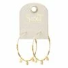Chromacolor Miyuki Bead Neutral, Multicolor And Gold Large Hoop Earrings