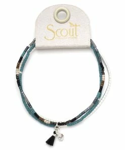 Black, Multicolor And Silver Beaded Bracelets, Set Of 3