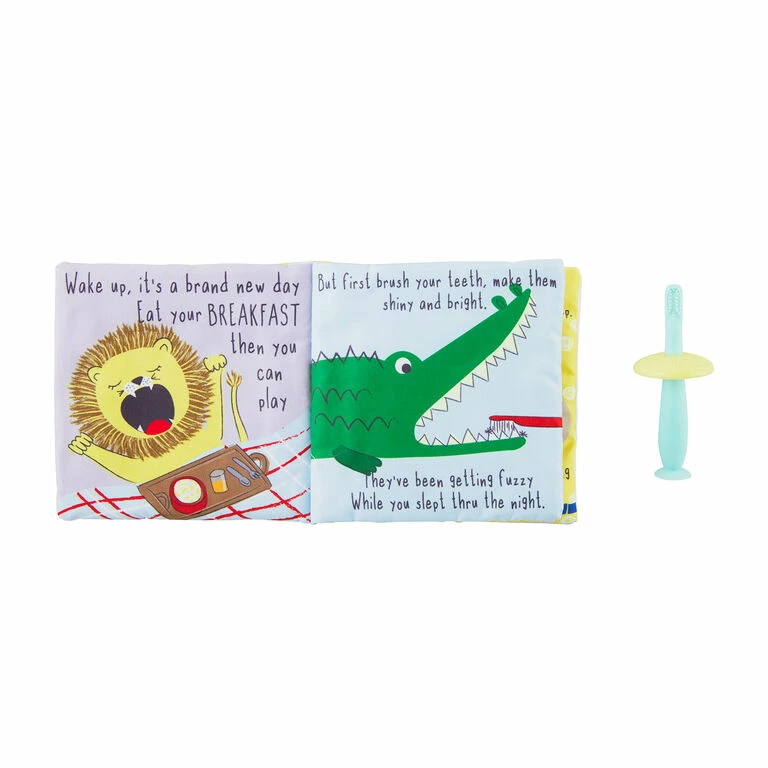 Mud Pie Brushing Teeth Cloth Book And Toothbrush Set 1 Mud Pie Brushing Teeth Cloth Book And Toothbrush Set
