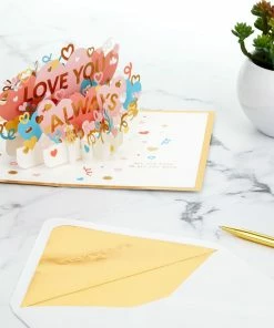 Hallmark Love You Always 3D Pop-Up Love Card -Department Store Shop Colorful Hearts 3D PopUp Love Card 1299LAD2904 07