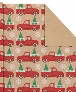Hallmark Classic Christmas 4-Pack Kraft Wrapping Paper Assortment, 88 Sq. Ft. -Department Store Shop Colorful Kraft Assortment Christmas Wrapping Paper 5JXW1038 06