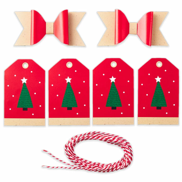 Hallmark Colorful Kraft Christmas Gift Bow And Gift Tag Kit - Image 6