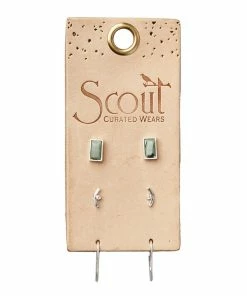 African Turquoise And Silver Courtney Earring Stud Trio