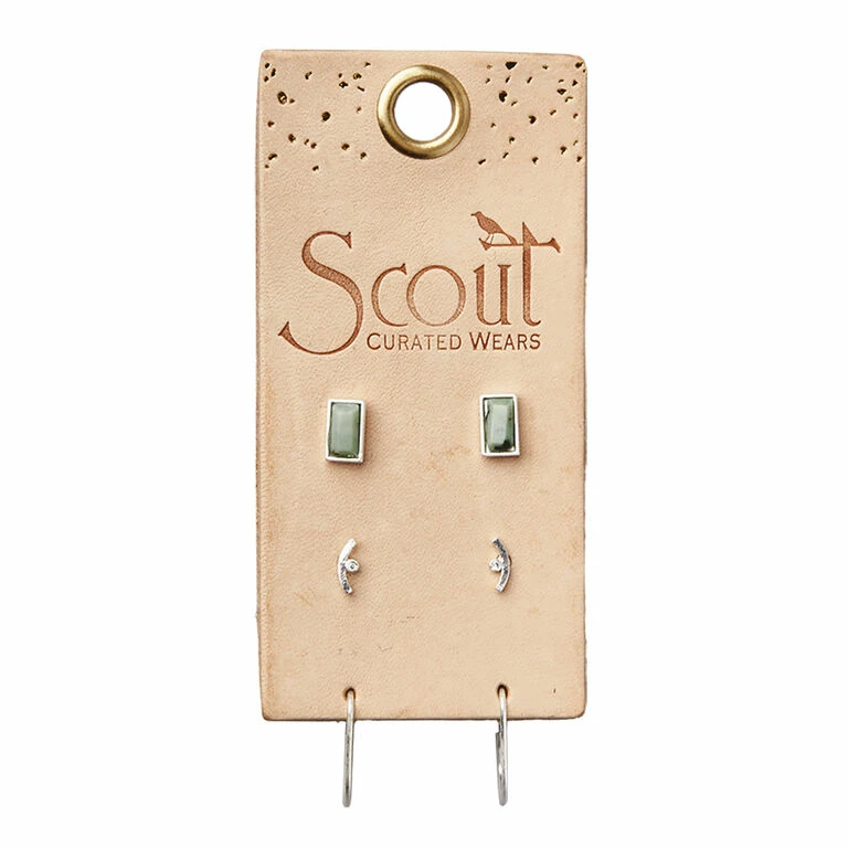 African Turquoise And Silver Courtney Earring Stud Trio 1 African Turquoise And Silver Courtney Earring Stud Trio