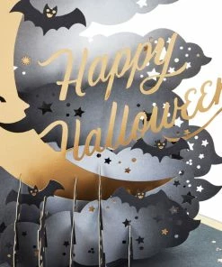 Hallmark Crescent Moon 3-D Pop-Up Halloween Card -Department Store Shop Crescent Moon and Bats 3D PopUp Halloween Card 1299IEH3001 04