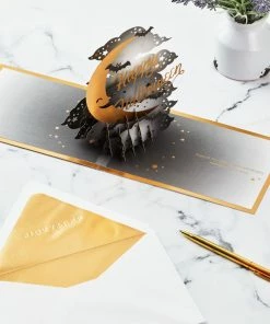 Hallmark Crescent Moon 3-D Pop-Up Halloween Card -Department Store Shop Crescent Moon and Bats 3D PopUp Halloween Card 1299IEH3001 08