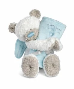 Demdaco Guardian Angel Bear And Blue Blanket, Set Of 2