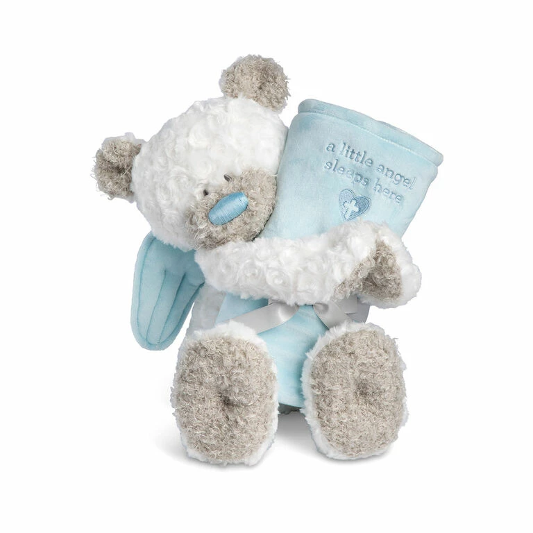 Demdaco Guardian Angel Bear And Blue Blanket, Set Of 2 1 Demdaco Guardian Angel Bear And Blue Blanket, Set Of 2