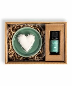 Demdaco Heart Diffuser Stone With Fragrance Oil And Tray -Department Store Shop Demdaco Heart Diffuser With Fragrance Oil and Tray 1004540130 02