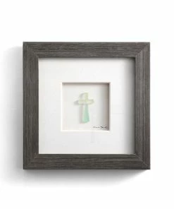 Demdaco Sea Glass Cross Wall Art, 6x6