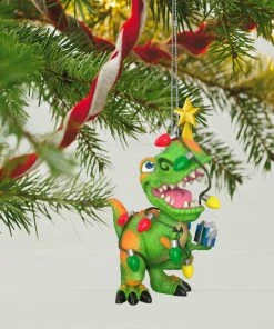 Hallmark Tree Rex Ornament -Department Store Shop Dinosaur in Christmas Lights Keepsake Ornament 1799QGO2779 02