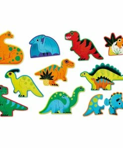 Crocodile Creek Dinosaurs 2-Piece Beginner Puzzles For Kids, Set Of 10