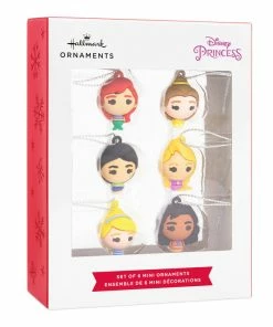 Mini Disney Princess Shatterproof Hallmark Ornaments, Set Of 6 -Department Store Shop Disney Princess Miniature Christmas Ornaments Set of 6 2HCM6131 04