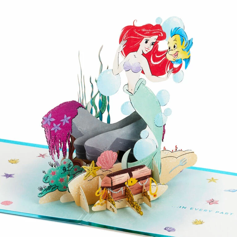 Hallmark Disney The Little Mermaid Wishing You Happiness 3D Pop-Up Card 1 Hallmark Disney The Little Mermaid Wishing You Happiness 3D Pop-Up Card