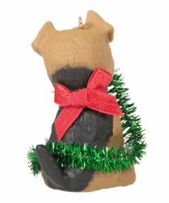 Hallmark Puppy Love Terrier 2023 Ornament -Department Store Shop Dog With Tinsel Keepsake Ornament 1599QXR8177 06