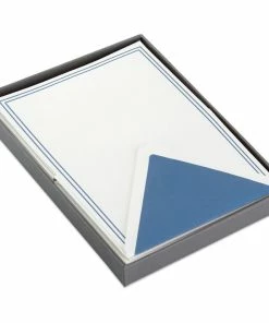 Hallmark Double Blue Border Stationery Set, Box Of 20