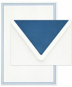 Hallmark Double Blue Border Stationery Set, Box Of 20 -Department Store Shop Double Blue Border Stationery Set 1499STN1136 03