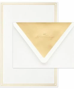 Hallmark Double Gold Border Stationery Set, Box Of 20 -Department Store Shop Double Gold Border Stationery Set 1499STN1135 03
