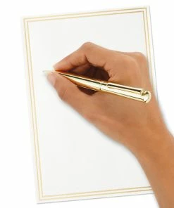 Hallmark Double Gold Border Stationery Set, Box Of 20 -Department Store Shop Double Gold Border Stationery Set 1499STN1135 04