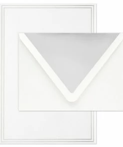 Hallmark Double Silver Border Stationery Set, Box Of 20 -Department Store Shop Double Silver Border Stationery Set 1499STN1134 03